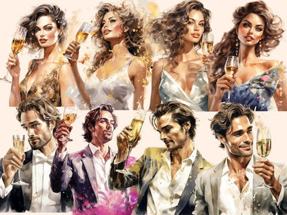 Champagne Watercolor Clipart champagne clipart - Wonders Artist