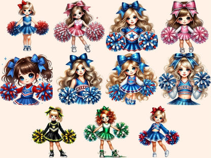Cheerleader Girls Clipart cheer artwork - Wonders Artist