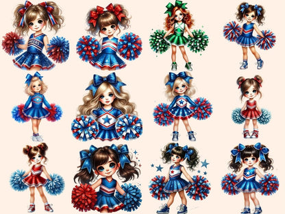 Cheerleader Girls Clipart cheer artwork - Wonders Artist