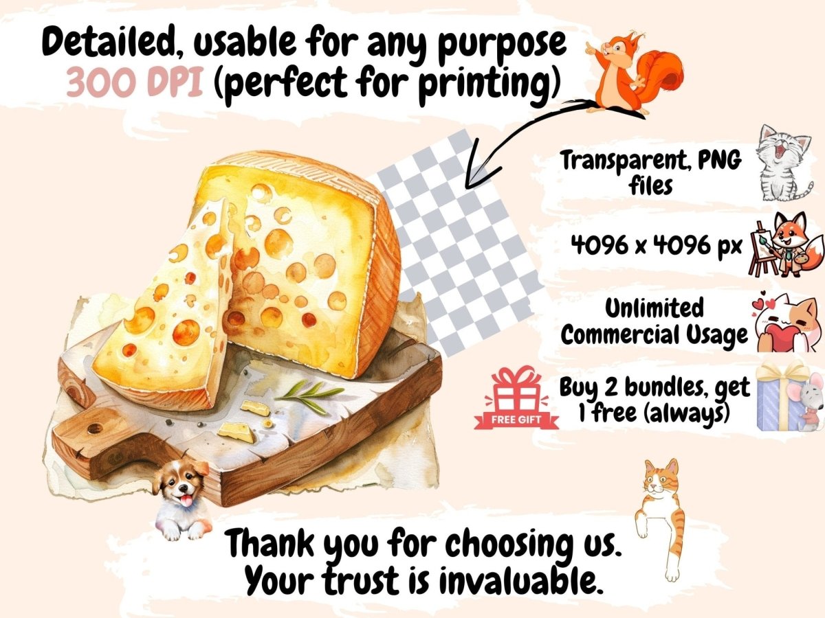 Cheese Watercolor Clipart cheese art - Wonders Artist