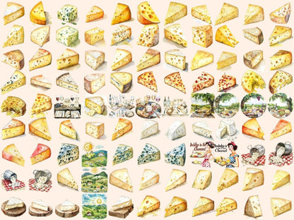Cheese Watercolor Clipart cheese art - Wonders Artist