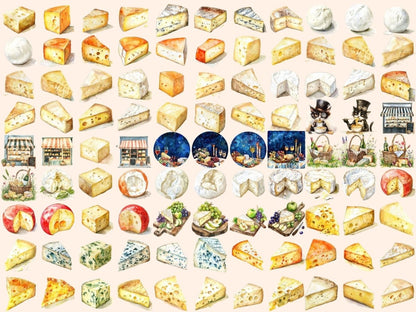 Cheese Watercolor Clipart cheese art - Wonders Artist