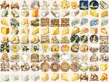 Cheese Watercolor Clipart cheese art - Wonders Artist