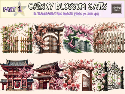 Cherry Blossom Gates (P1) Clipart blossom gate art - Wonders Artist