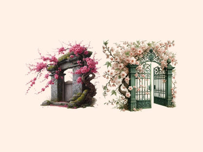Cherry Blossom Gates (P1) Clipart blossom gate art - Wonders Artist