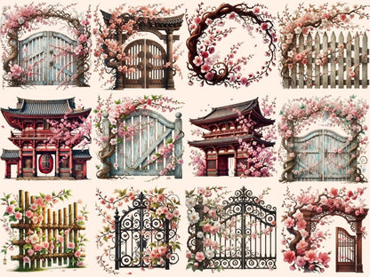 Cherry Blossom Gates (P1) Clipart blossom gate art - Wonders Artist