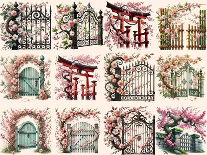 Cherry Blossom Gates (P1) Clipart blossom gate art - Wonders Artist