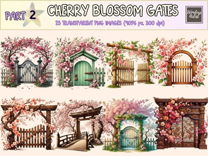 Cherry Blossom Gates (P2) Clipart blossom gate art - Wonders Artist