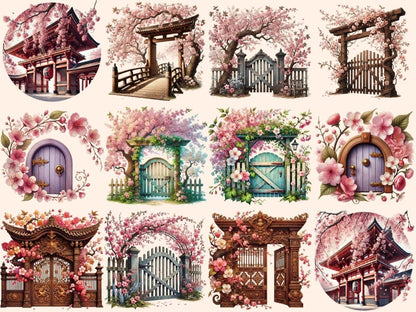 Cherry Blossom Gates (P2) Clipart blossom gate art - Wonders Artist