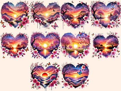 Cherry Blossom Hearts Clipart cherry blossoms png - Wonders Artist