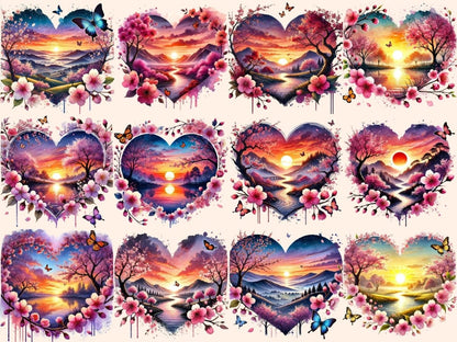 Cherry Blossom Hearts Clipart cherry blossoms png - Wonders Artist