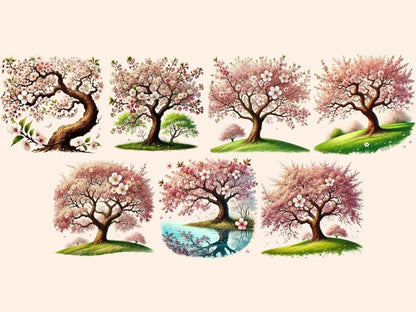 Cherry Blossom Trees Clipart blooming tree art - Wonders Artist