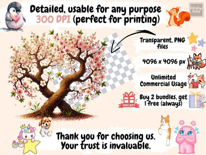 Cherry Blossom Trees Clipart blooming tree art - Wonders Artist