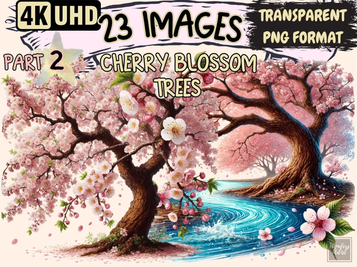 Cherry Blossom Trees (P2) Clipart blooming tree art - Wonders Artist