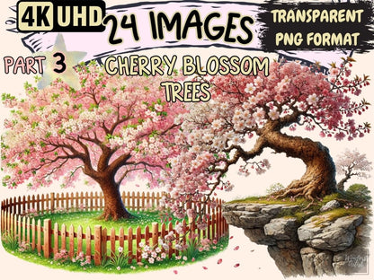 Cherry Blossom Trees (P3) Clipart blooming tree art - Wonders Artist