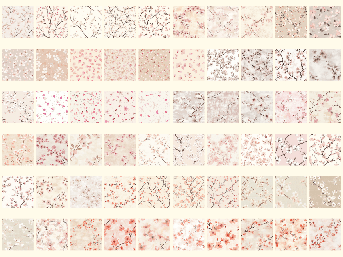 Cherry Blossoms Digital Paper All Bundles Backgrounds Digital Paper - WondersArtist