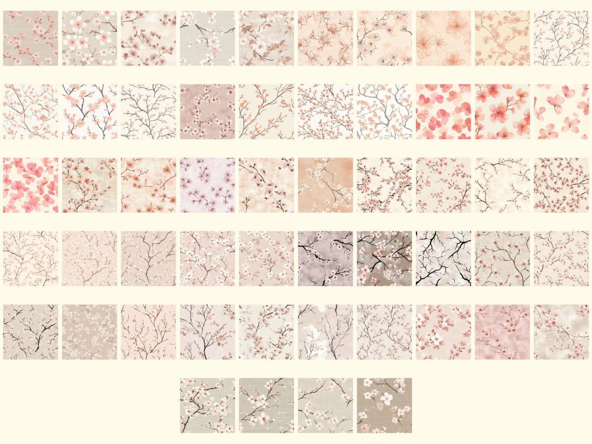 Cherry Blossoms Digital Paper All Bundles Backgrounds Digital Paper - WondersArtist