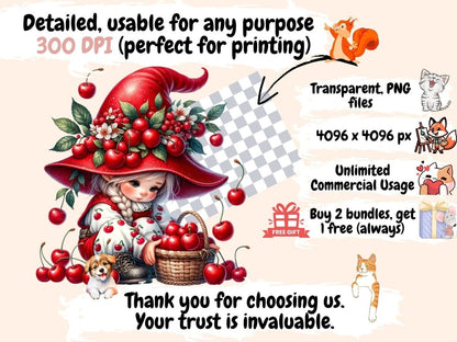 Cherry Gnomes (P2) Clipart Cherry clip art - Wonders Artist