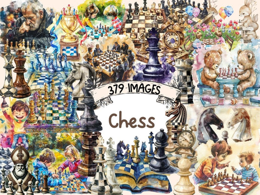 Chess Watercolor Clipart Checkmate Art - Wonders Artist