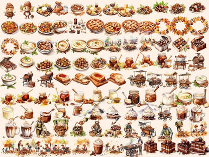 Chestnut Watercolor Clipart autumn nut clipart - Wonders Artist