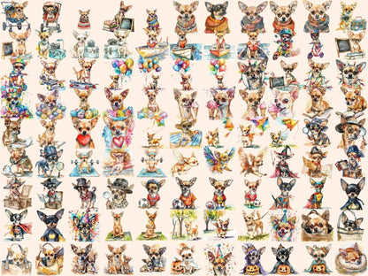 Chihuahuas Watercolor Clipart chihuahua clipart - Wonders Artist