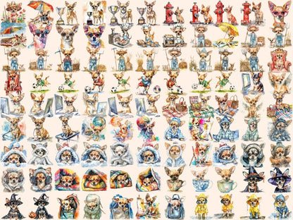 Chihuahuas Watercolor Clipart chihuahua clipart - Wonders Artist