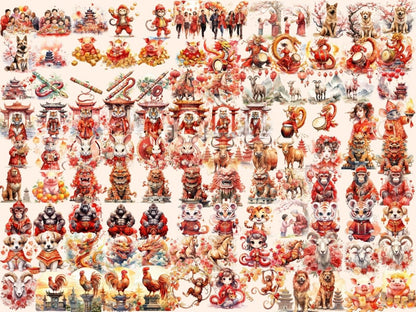 Chinese New Year Watercolor Clipart china clipart - Wonders Artist