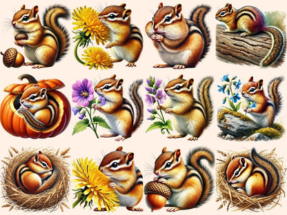 Chipmunks (P1) Clipart autumn critter png - Wonders Artist