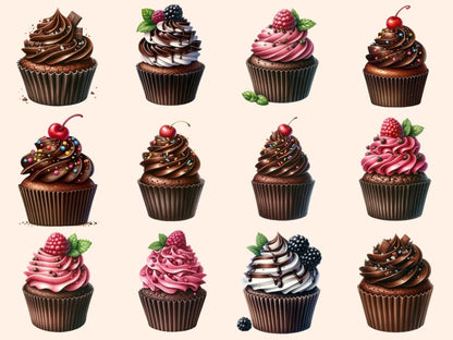 Chocolate Cupcakes Clipart Chocolate clip art - Wonders Artist