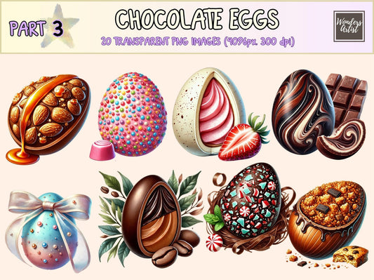 Chocolate Eggs (P3) Clipart - High - Quality Instant Digital Download for Creative Projects