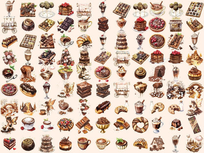 Chocolate Heaven Watercolor Clipart bakery clipart candy clipart chocolate bar png - WondersArtist