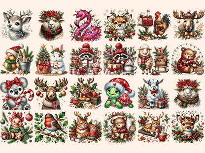 Christmas Animals Clipart Animal Clipart Animal Illustrations autopost - WondersArtist