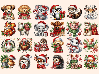 Christmas Animals Clipart Animal Clipart Animal Illustrations autopost - WondersArtist
