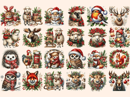 Christmas Animals Clipart Animal Clipart Animal Illustrations autopost - WondersArtist