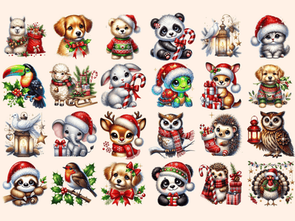 Christmas Animals Clipart Animal Clipart Animal Illustrations autopost - WondersArtist