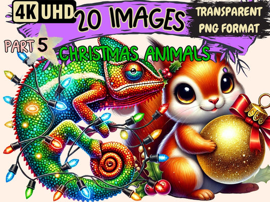 Christmas Animals (P5) Clipart - High - Quality Instant Digital Download for Creative Projects