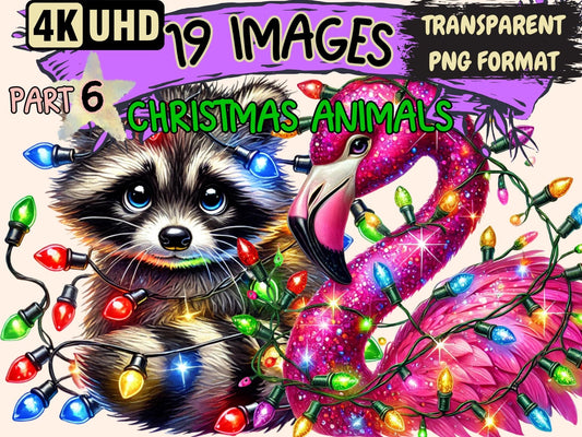 Christmas Animals (P6) Clipart - High - Quality Instant Digital Download for Creative Projects