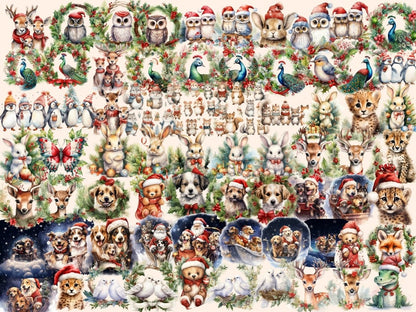 Christmas Animals Watercolor Clipart christmas clipart - Wonders Artist