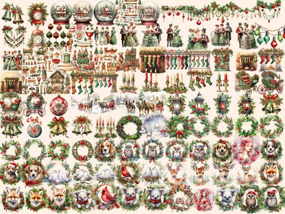 Christmas Antiques Watercolor Clipart antique clipart - Wonders Artist