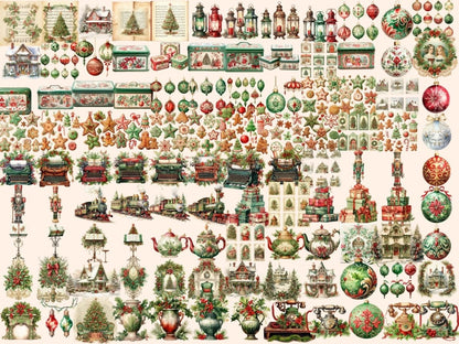 Christmas Antiques Watercolor Clipart antique clipart - Wonders Artist
