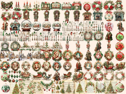 Christmas Antiques Watercolor Clipart antique clipart - Wonders Artist