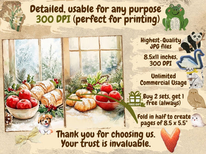 Christmas Baking Journal Pages (P1) Baking Ephemera - Wonders Artist