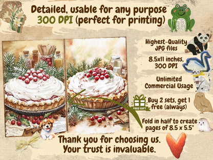 Christmas Baking Journal Pages (P2) Baking Ephemera - Wonders Artist