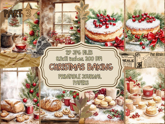Christmas Baking Journal Pages (P3) Baking Ephemera - Wonders Artist