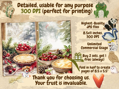 Christmas Baking Journal Pages (P3) Baking Ephemera - Wonders Artist