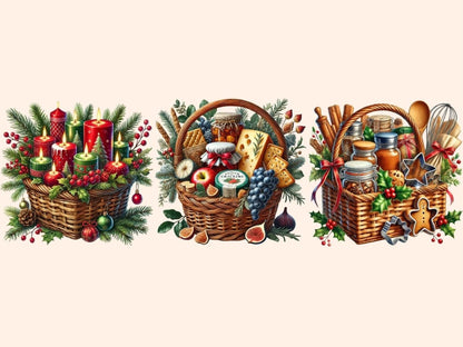 Christmas Baskets Clipart Basket of Gifts - Wonders Artist