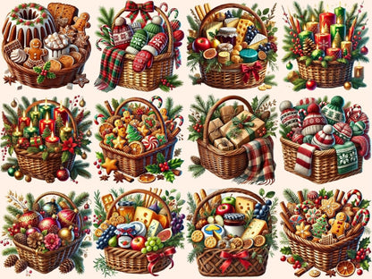 Christmas Baskets (P2) Clipart Basket of Gifts - Wonders Artist