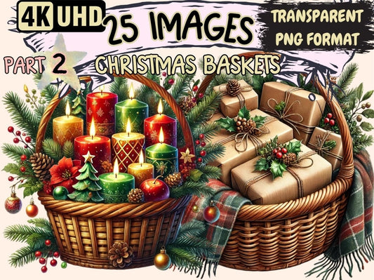 Christmas Baskets (P2) Clipart Basket of Gifts - Wonders Artist