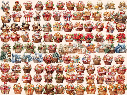 Christmas Baskets Watercolor Clipart christmas bag png - Wonders Artist