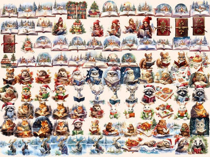 Christmas Books Watercolor Clipart christmas book png - Wonders Artist